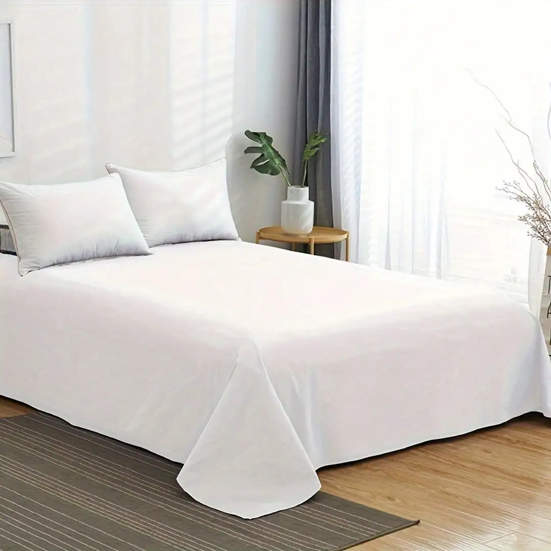 قطعة واحدة من ملاءات المسطحة الفاخرة: ملاءات سرير ناعمة وخالية من التجاعيد ومقاومة للبقع وقابلة للغسل في الغسالة للعناية بدون جهد #6