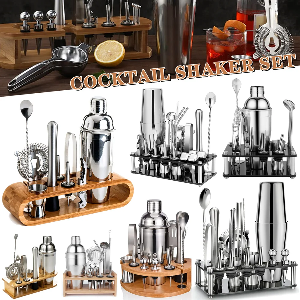 2-25 Pcs/Set Cocktail Shaker Set Mixer Bartender Kit, for Home Bar Party Jigger Tools Drink Martini Boston Cocktail Mixer Shaker