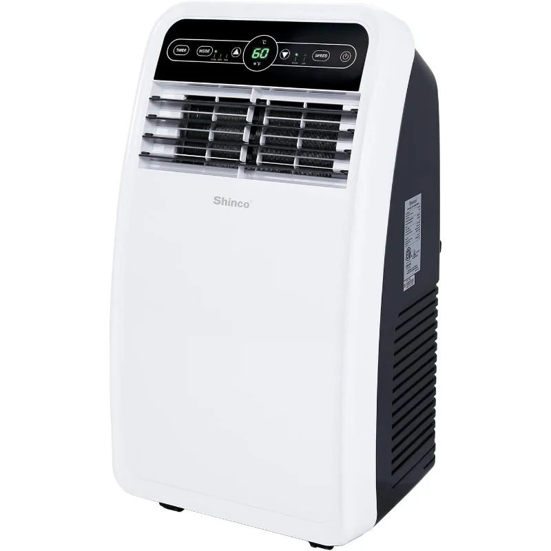 مكيف هواء محمول Shinco بقدرة 8000 وحدة حرارية بريطانية، وحدة تيار متردد محمولة مع وحدة تبريد مدمجة ومزيل الرطوبة ووضع المروحة