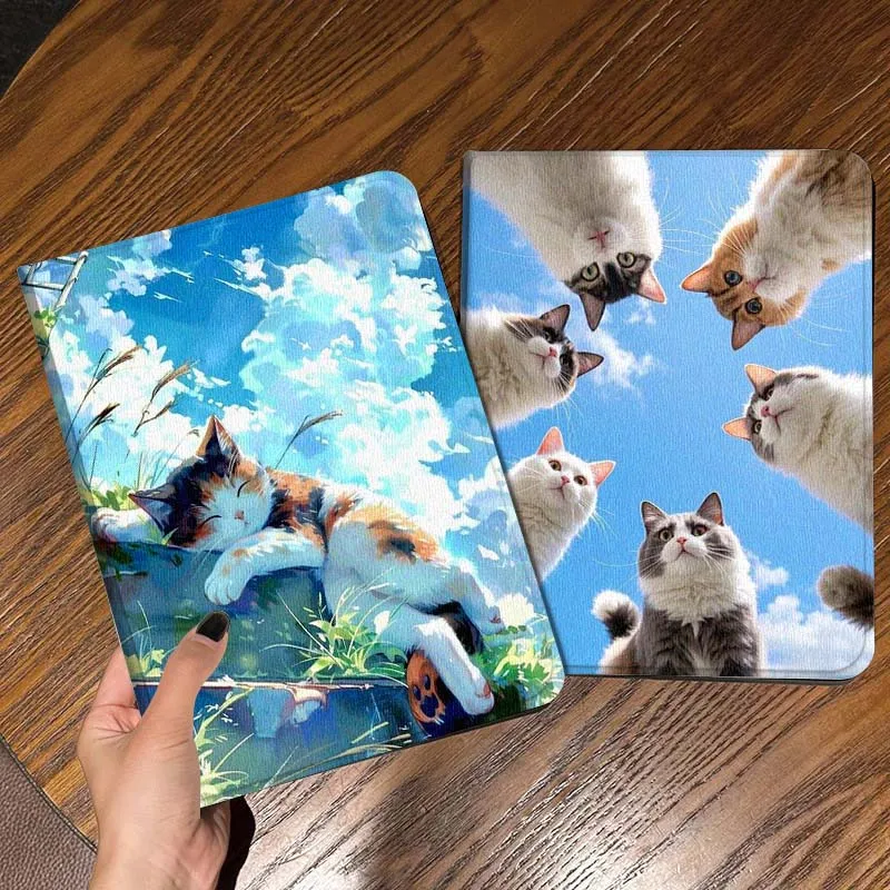 

Популярный креативный чехол Art Cat для iPad Pro, Air, Mini 2, 3, 4, 5, 6, 7, 6-го, 7-го, 10-го, 11-го поколений, 10.2, 9.7, 10.5, 11 дюймов, складной чехол для планшета, подарок