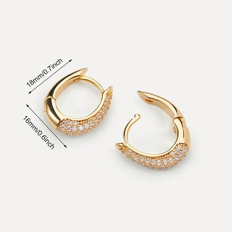 CRMYA Gold-color Hoop Earrings For Women Vintage Piercing CZ Zircon Big Circle Women's Huggies Earrings 2023 Jewelry Wholesale