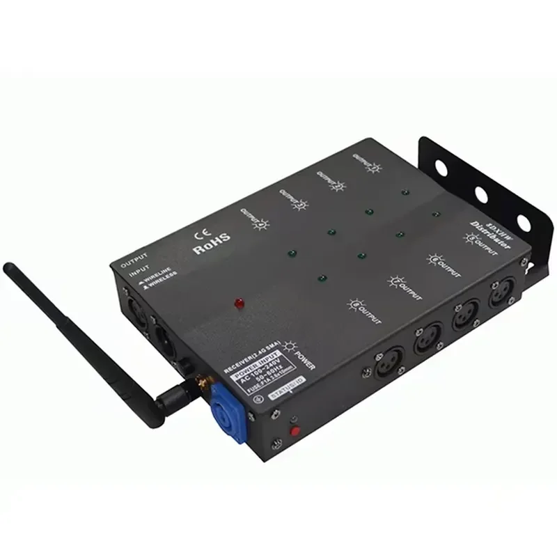 for Igracelite Wireless Wired 8 Way DMX Splitter Isolated 3Pin DMX 512 Optical Splitter Amplifier