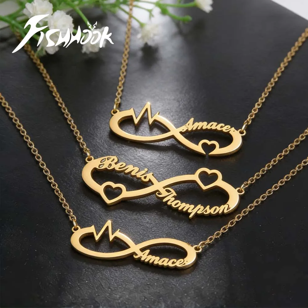 

Name Infinity Symbol Personalized Necklace for Women Men Custom Family Gift Supernatural Amulet Chain Stainless Steel Jewelry