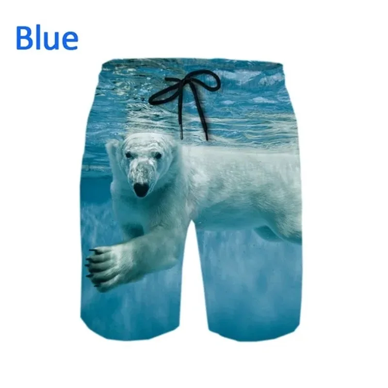 Pantalones cortos de playa con patrón de Animal Polarbear para hombre, Shorts de secado rápido, a la moda, para verano