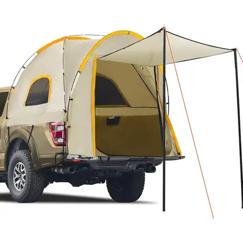 Waterproof Oxford Truck Tent with Awning for 5-5.2 FT Beds - Suitable for Chevy Colorado, Jeep Gladiator, Ford Ranger, GMC Canyo