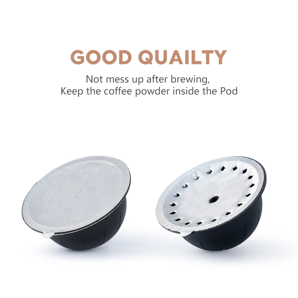 Reusable Coffee Capsule with Disposable Aluminum Lids For Nespresso Vertuo Vertuoline Plus Refillable Pods Food Grade PP