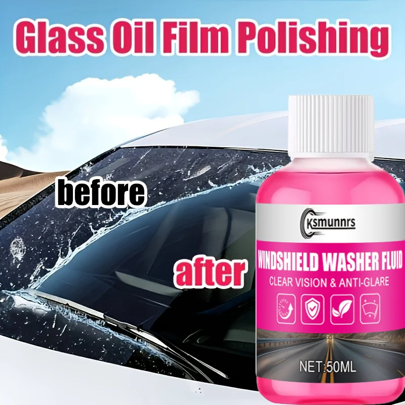 Concentrated Windshield Wiper Fluid for Car Glass - Waterproof Rain-Resistant Fog-Free Formula for Smooth Surface Driving Experi