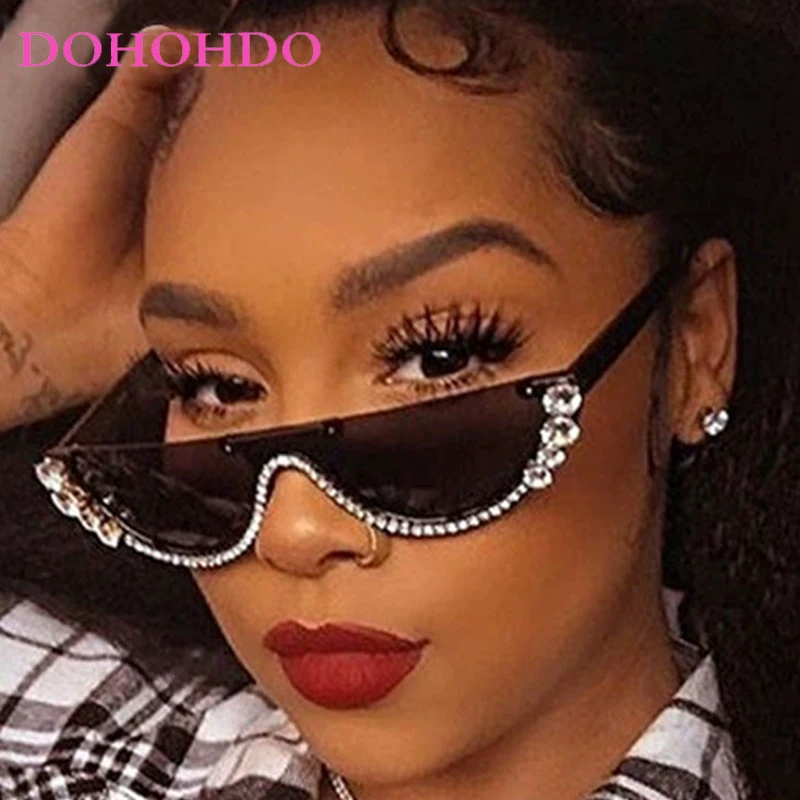 2025 Halbkreis Diamant Sonnenbrille Männer Frauen Retro Design Steampunk Brillen Outdoor Sonnenbrille Für Unisex Oculos De Sol UV400