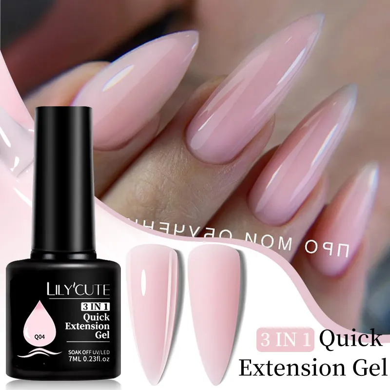 LILYCUTE 7ML Quick Extension Nail Gel White Clear Vernis Semi Permanent Acrylic Crystal Nude Gel Nail Polish UV Construction Gel