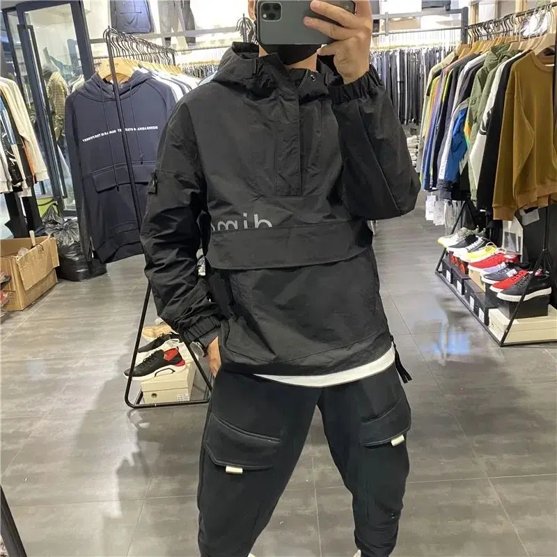 American Vintage Zipper Hoodie Sweatshirt Pockets Long Sleeve Hooded Pullover Loose Streetwear Outerwear Luxury Brand New