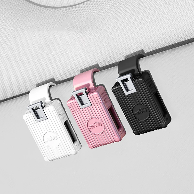 Luggage Style Car Eyeglass Storage Clip Sun Visor Sunglasses Holder for Auto Interior Accessories Car Sun Glasses Holder