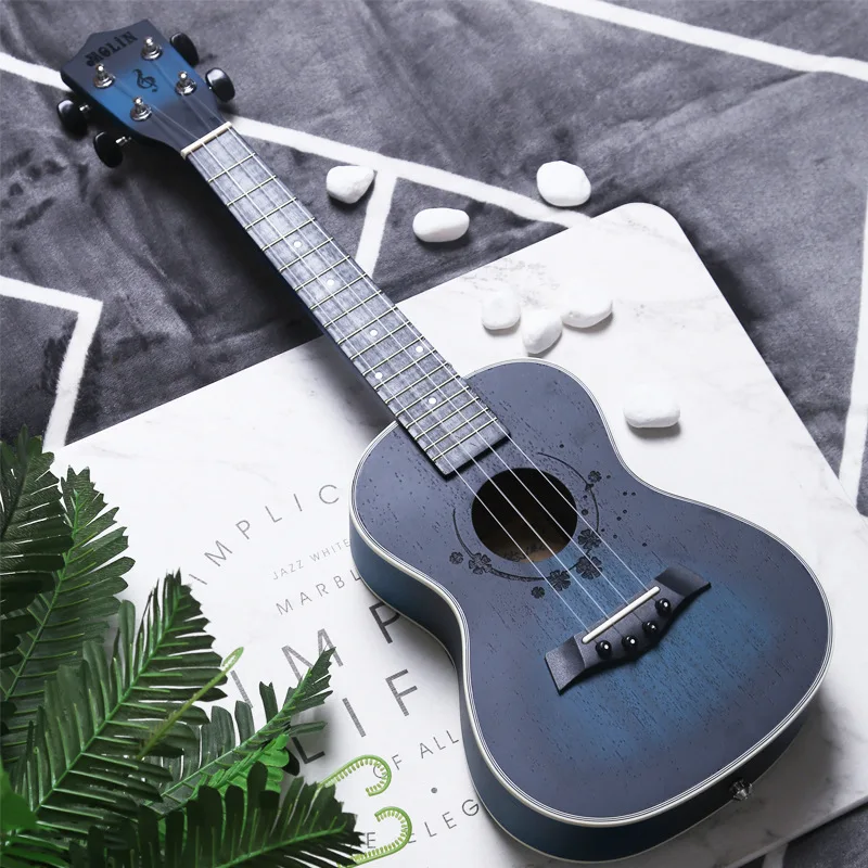 21-23 inch ukulele guitar, 4-series mini children's instrument puzzle toy for boys and girls beginners (peach blossom wood)