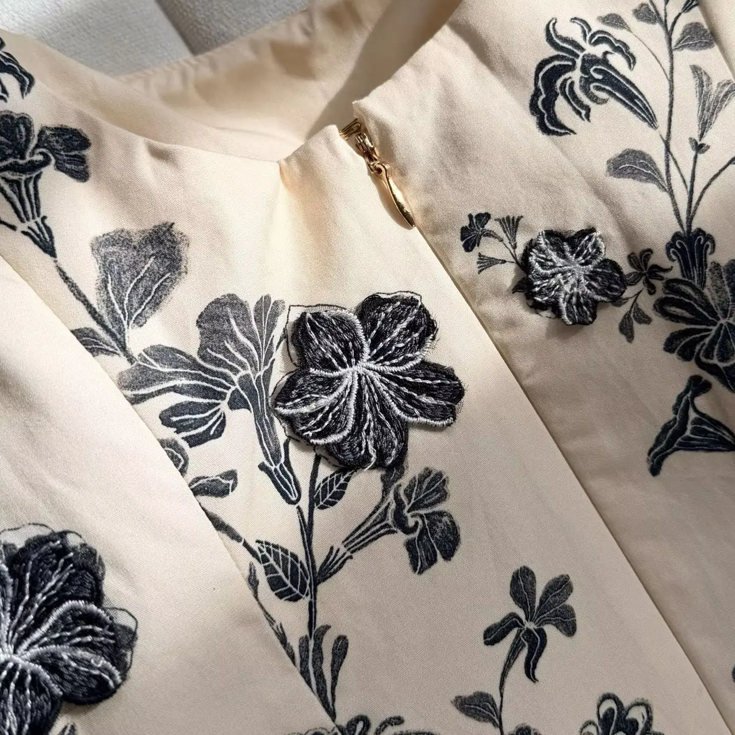 Women Embroidery Applique Printed Dress Square Neck Sleeveless Vest Mini Dress