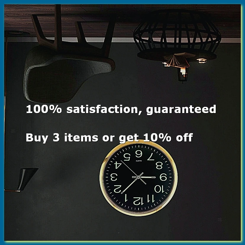 ●12 Inch Round Large Luminous Wall Clock Glow in the Dark Non-Ticking Indoor Decor -Silver