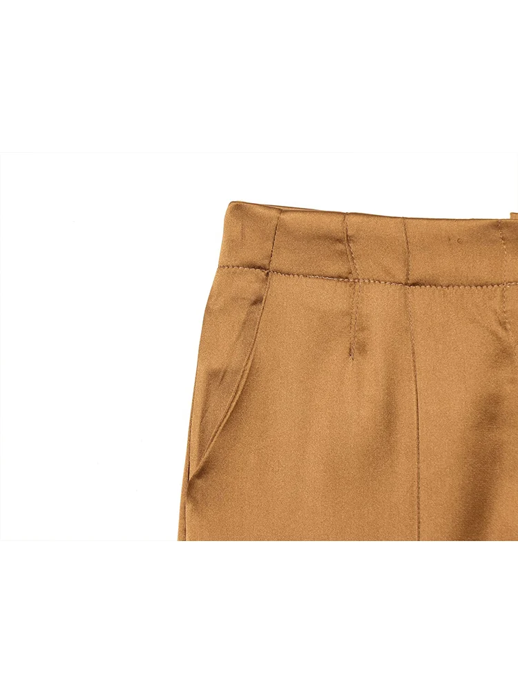 Luźne spodnie z szerokimi nogawkami dla kobiet, do biura, z kieszeniami, proste, długie spodnie, modne, wiosenne, nowe, streetwearowe, damskie spodnie do pracy.