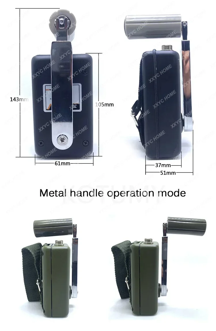 30W Hand Crank Generator Shockproof Hand Crank Generator for Computer, small laptop, shortwave radio, regular cell phone