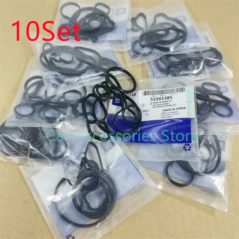 10SET Oil Cooler Seals Gasket 55565385 Oil Cooler Rubber Seals Kit For Chevy For Trax For Sonic For Cruze Car Accessories