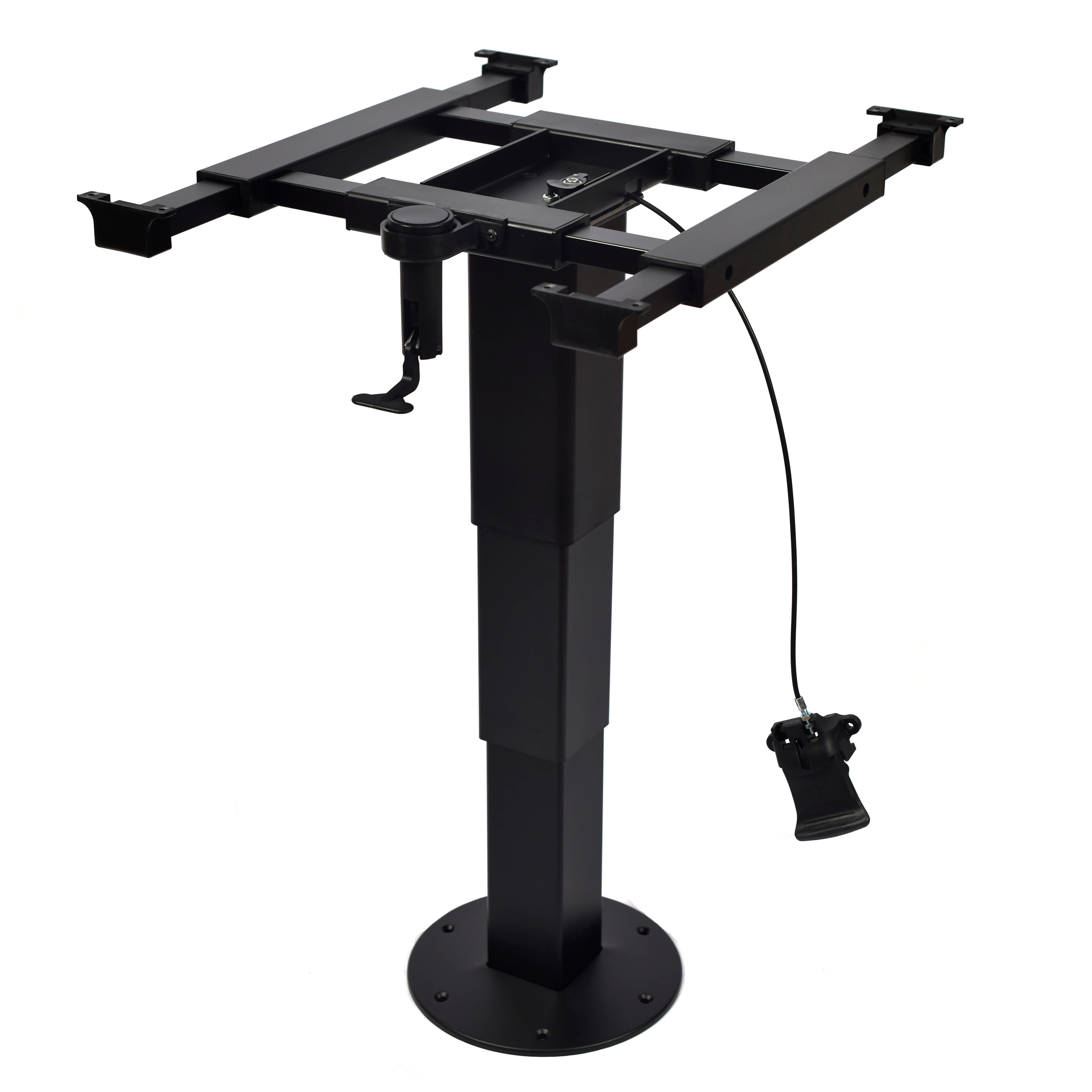 Steel Single-Post Table Frame with X/Y Movement Black for RV/Motorhome