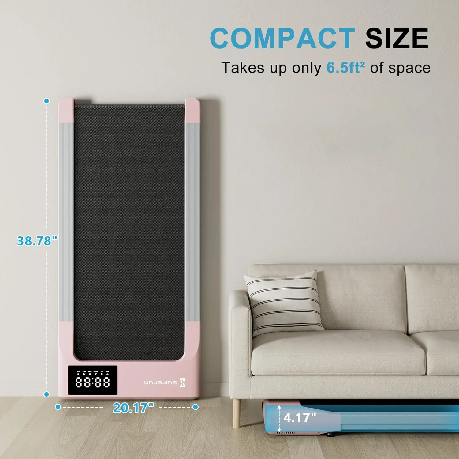 جهاز سير محمول 3 في 1 تحت المكتب مع جهاز تحكم عن بعد، شاشة LED، آلة الركض المشي هادئة 2.5 حصان للاستخدام المنزلي والمكاتب #2