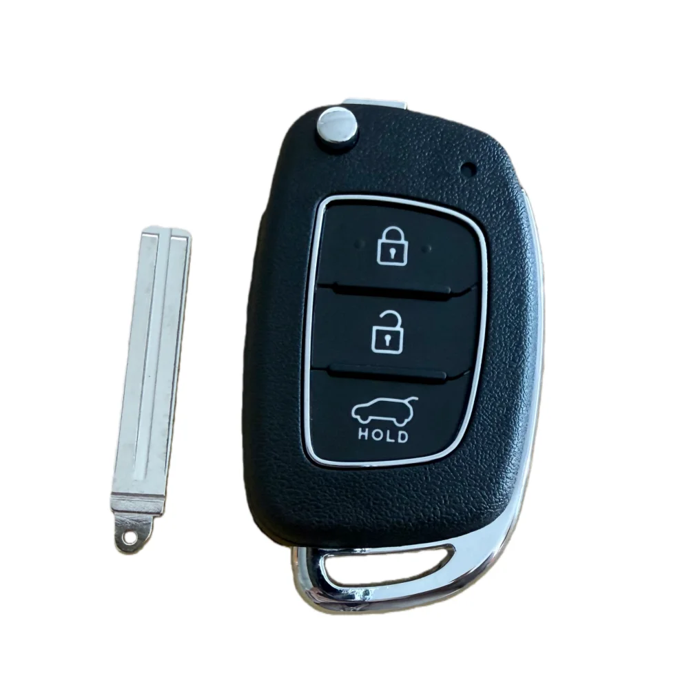 

3-кнопочный складной корпус для выкидного ключа Hyundai i10 нового образца, модель: RKE-4F17 с лазерным лезвием 95430-2W410