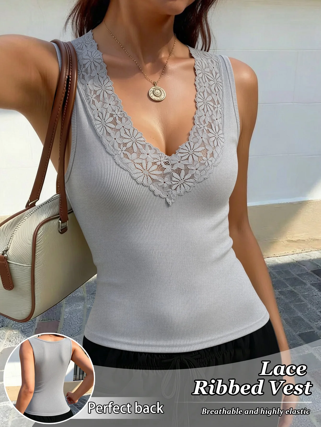 Tank top wanita berenda dengan - Tank Top Ribbed ulasan dan harga
