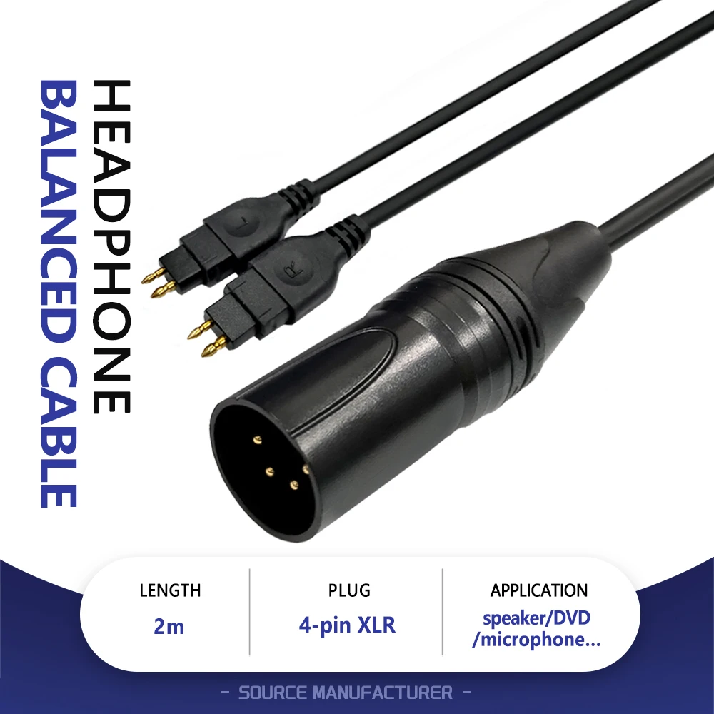 

Quality Headphone Balanced Cable 4-PIN XLR Audio Replacement Cable Headset Upgrade Cable for Sennheiser HD660S HD600 HD650 HD580