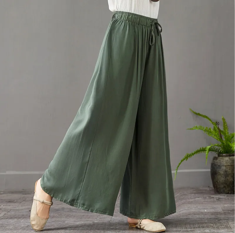 New 2026 Summer Women Comfortable cool thin wide leg pants,Brand plus size cotton linen pants,casual skirt Trousers 6XL 7XL