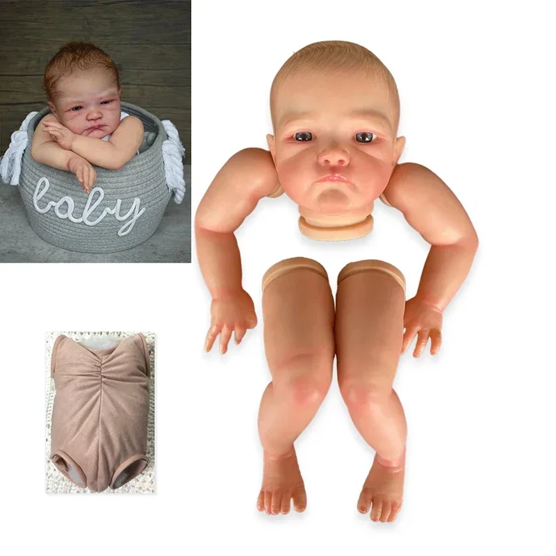 19inch August Awake Already Painted Reborn Doll Parts Baby 3D Painting with Visible Veins and Cloth Body Included