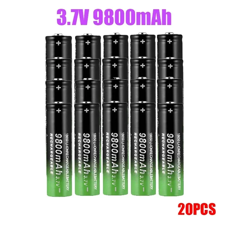 نئی 18650 Li-Ion بیٹری 9800mah ریچارج ایبل بیٹری 3.7V LED فلیش لائٹ فلیش لائٹ یا الیکٹرانک ڈیوائسز بیٹری کے لیے