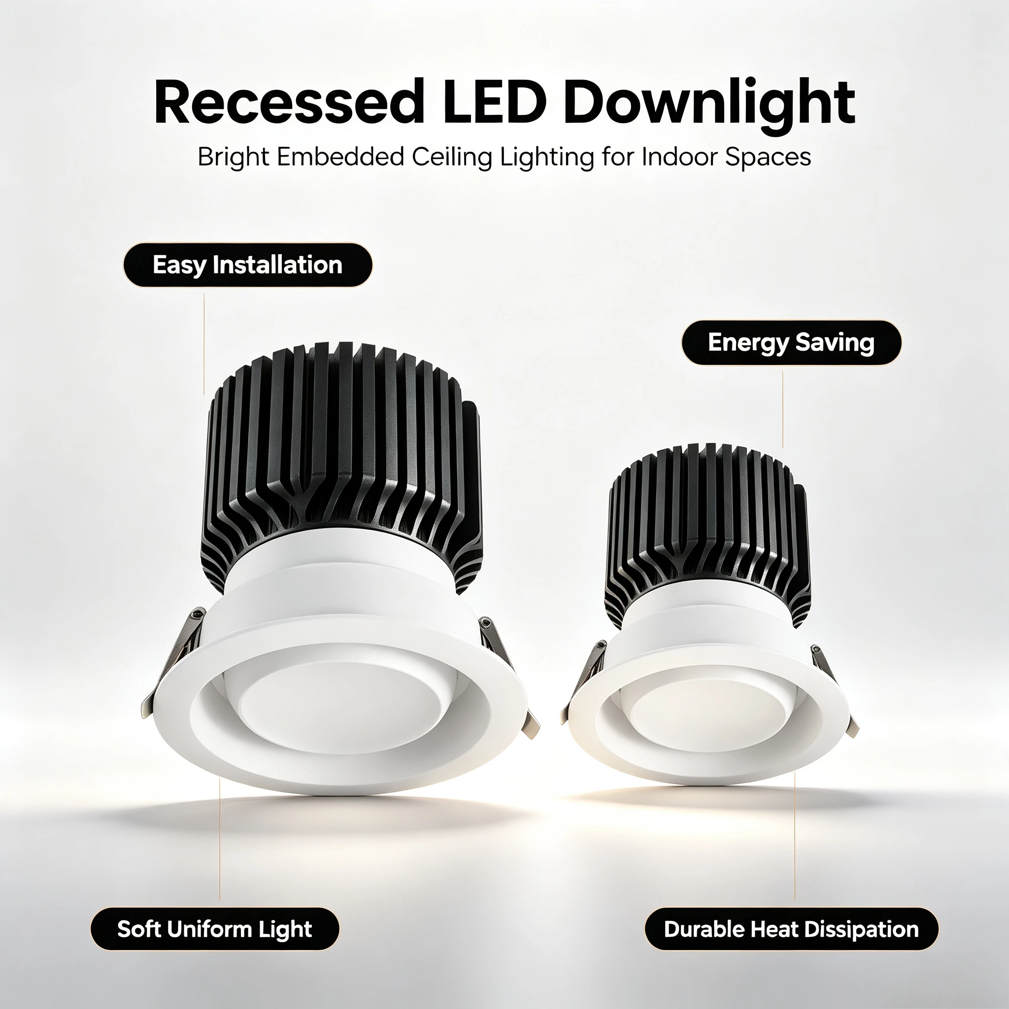 Commercial COB LED Recessed Ceiling Downlight 20W 25W Spotlight For Living Room Bedroom Home Lighting