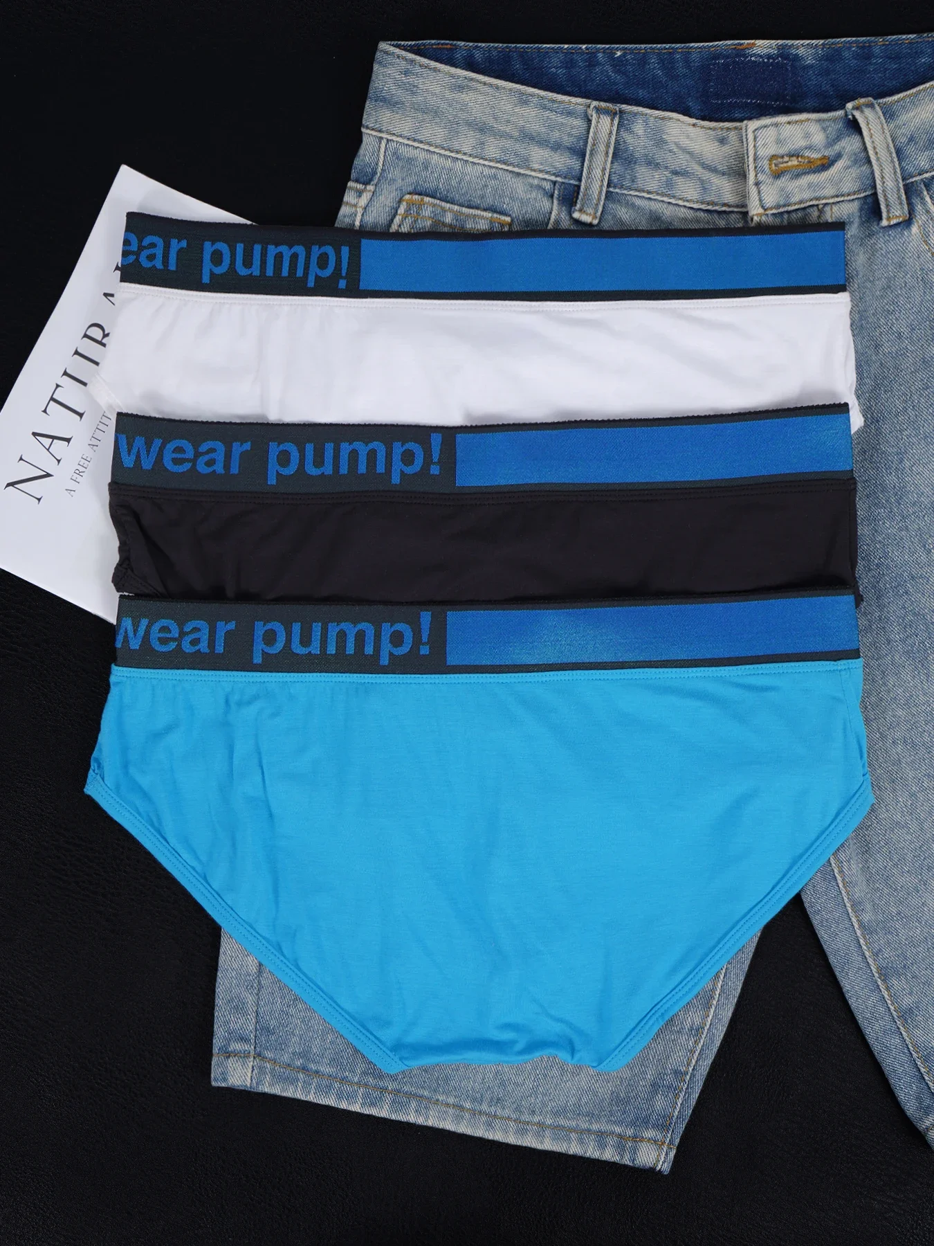 Men's Modal Ultra-Thin Seamless Briefs 3 Pack U-Shaped Pouch Letter Print Elastic Waistband Breathable Comfort Underwear