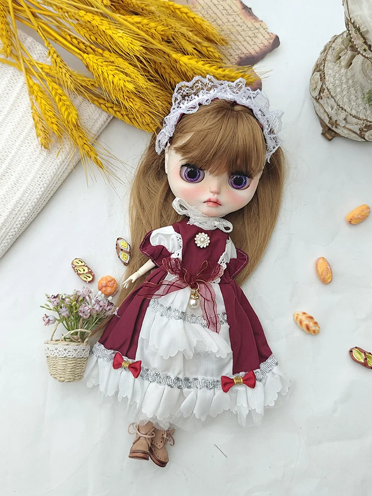 Blythe Puppenkleidung, lässiger Rock, süßes handgefertigtes Kleid, OB22, OB24, AZONE, Blythe Puppenzubehör, Kleid, Blythe-Kleidung