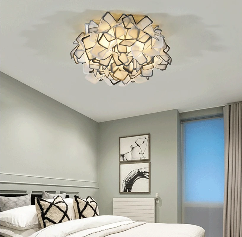 Modern LED Chandeliers Acrylic Colorful Ceiling Light Popular Flower Pendant Lamp Bedroom Droplight Indoor Parlor Dining Lights