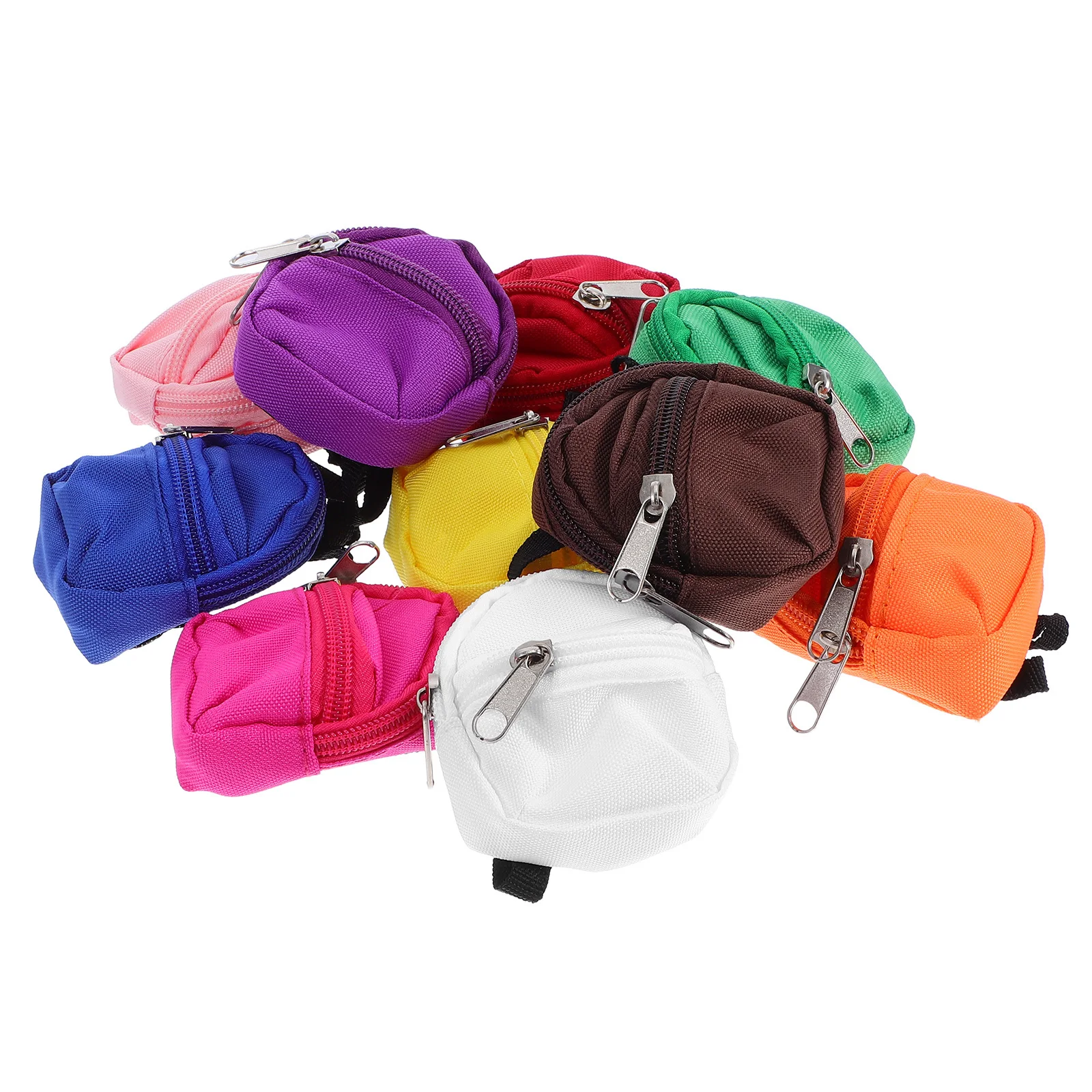 

10pcs Backpacks Zipper Closure For Pretend Play Compact Size Durable Material Mini School Bags Girls Miniature Backpack