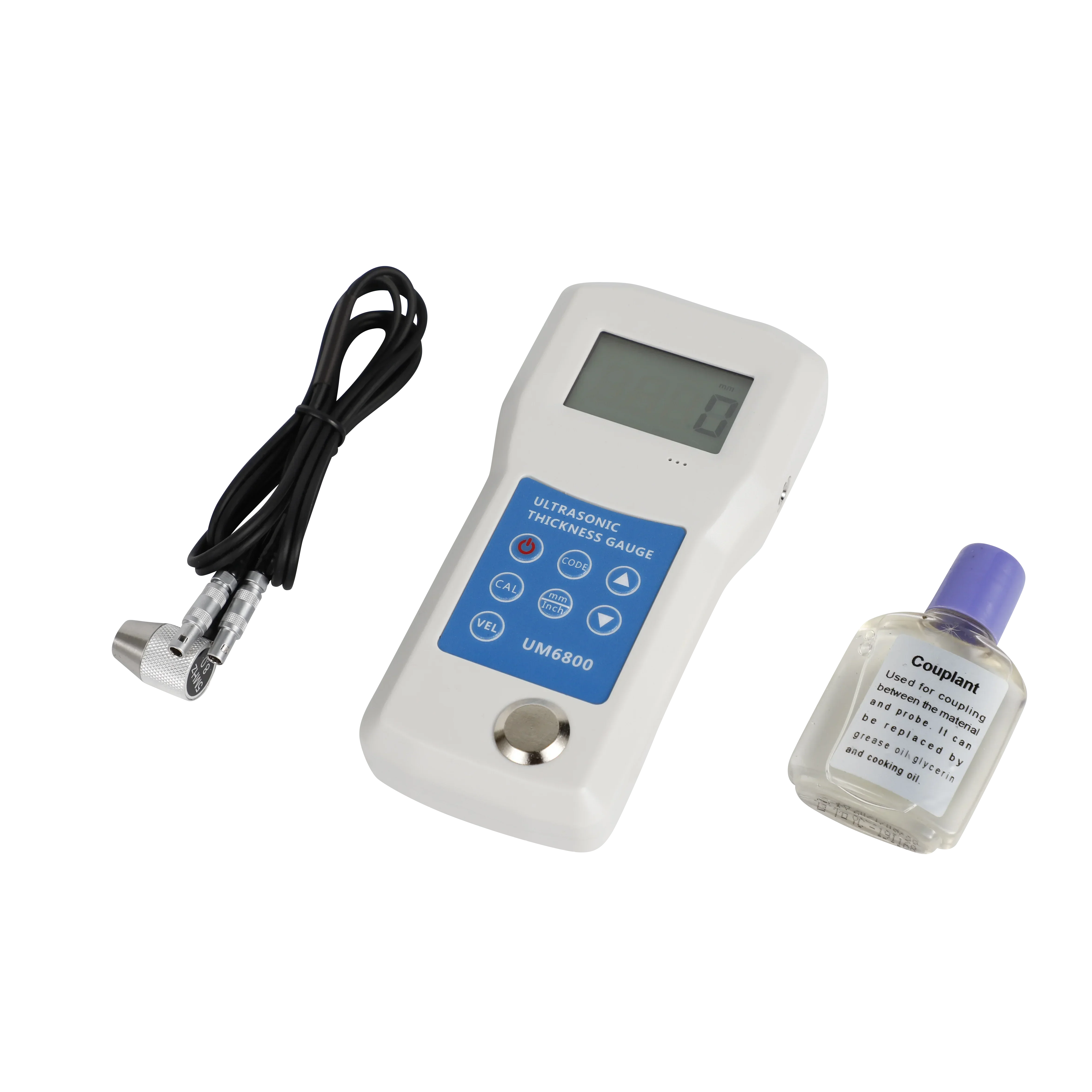 

0.01mm Resolution and 1.0-300mm Measure Range Ultrasonic Thickness Gauge UM6800 Ultra-sonic 1.0 To 300mm 4 Digits LCD Mm/inch