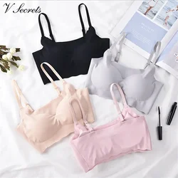 Ice Silk Bra Women Thin Push Up Seamless Vest Bras Underwear Soft Comfortable Sleep Top With Chest Padded топ женский Bralette