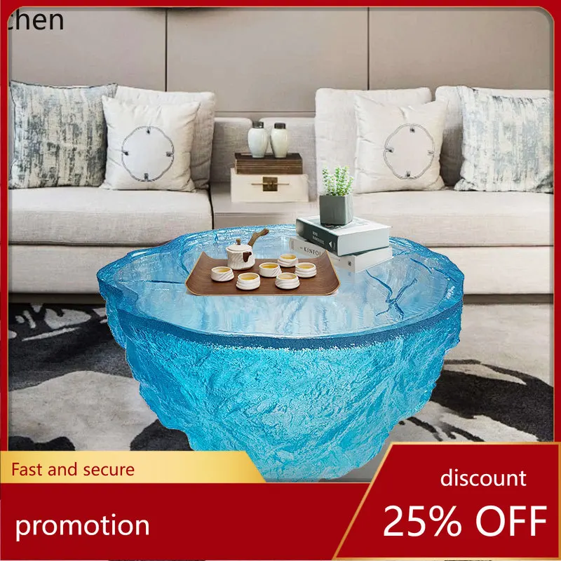 HXL Transparent Coffee Table Home Table and Chair Decoration Sculpture Floor Ornament