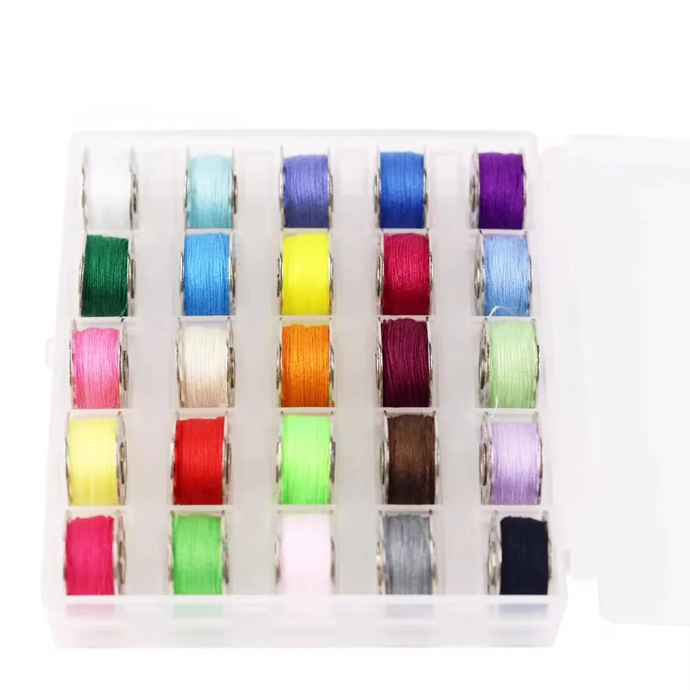 25Color/36Color Bobbin Thread Set Metal Bobbin Case With Colored Thread Sewing Thread Household General Bobbin Thread