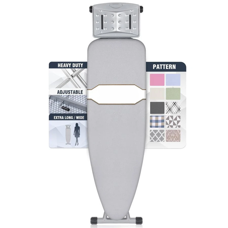 

Гладильная доска с чехлом и утолщенной подкладкой 43 x 13, регулируемая по высоте, полноразмерная, складная, с подставкой для утюга, устойчивая стальная конструкция