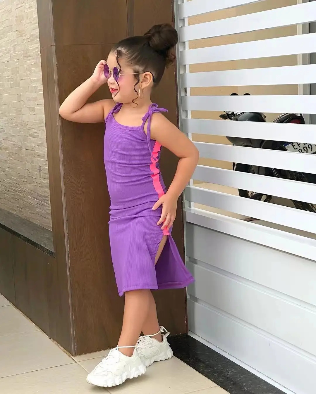 2025 여름 신상 유럽풍 아메리칸 캐주얼 소녀 민소매 스트랩 원피스