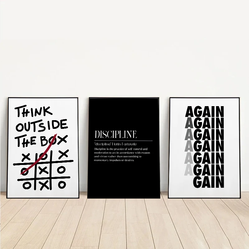 Affiche imprimée de Discipline inspirante, citations de motivation, peinture sur toile, tableau d'art mural moderne pour décoration de salon et de maison