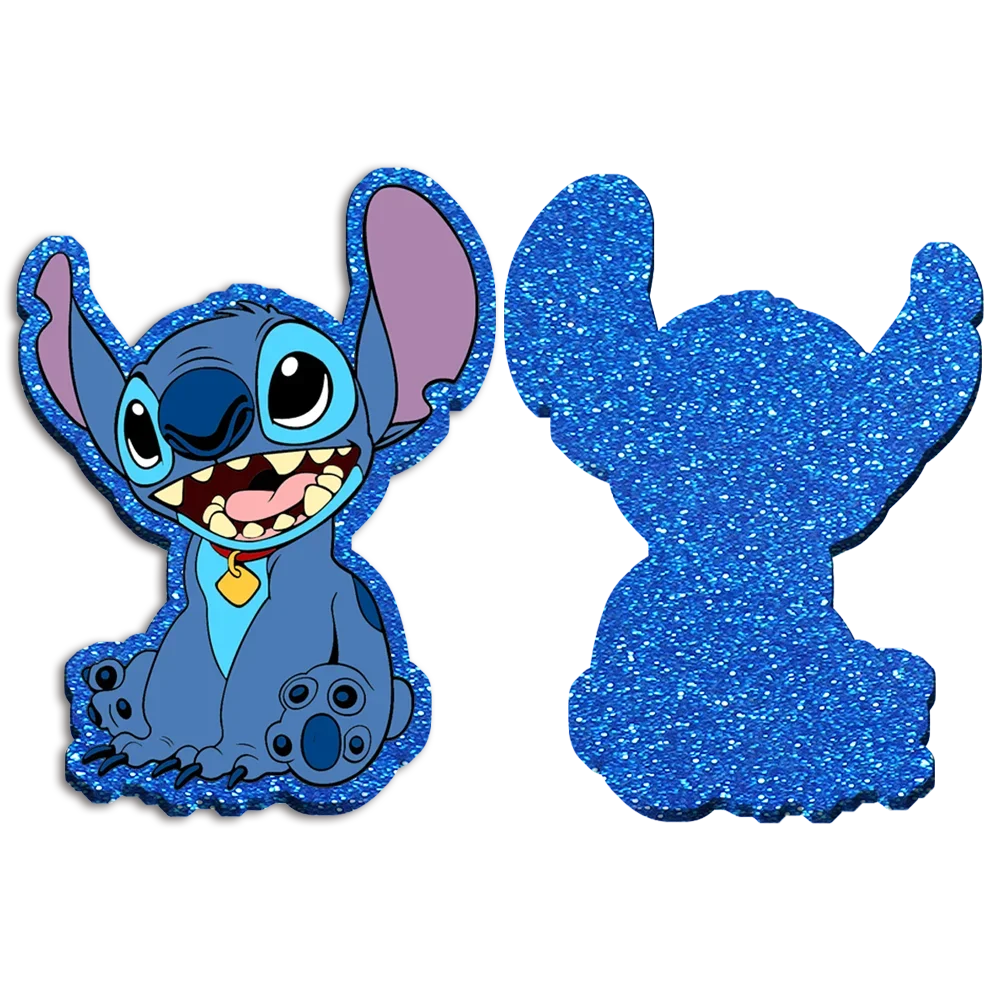 

50mm Disney Stitch Blue Chunky Glitter Resin Planar Acrylic Flatback For DIY Phone Case Hair Bow Craft Keychains Accessories