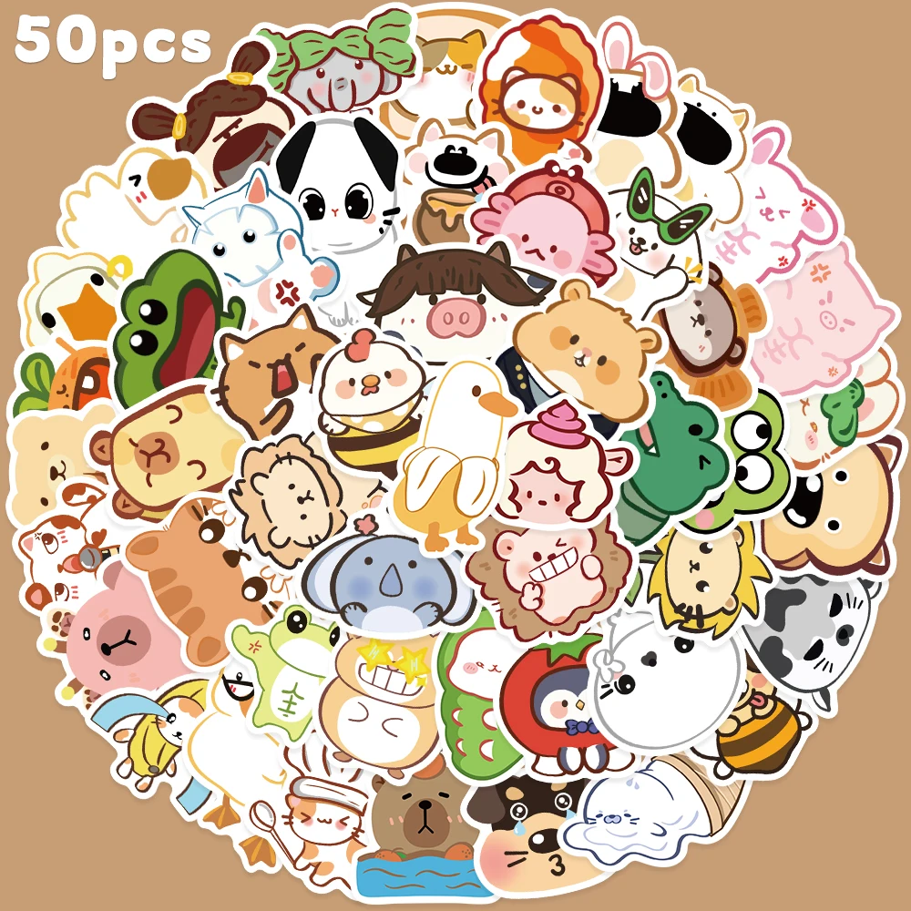 50 stücke Cartoon Nette Lustige Tier Aufkleber Für Sammelalbum Gitarre Skateboard Laptop Helm Kühlschrank Dekoration Aufkleber Student Belohnung
