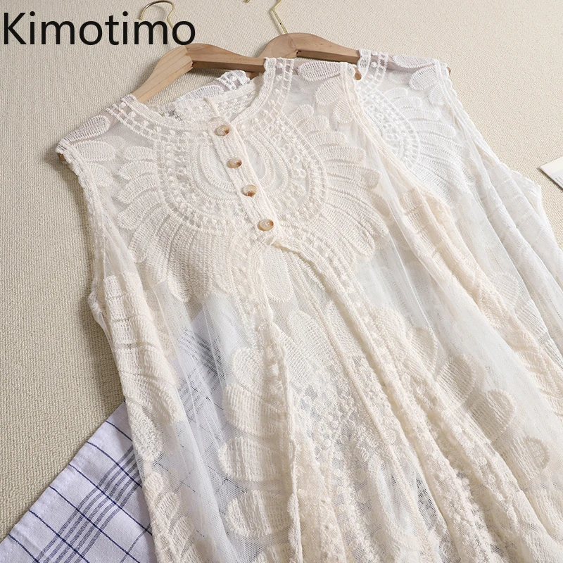 Kimotimo летние платья женские с круглым вырезом и пряжкой с цветочным дизайном с разрезом и кисточками платье средней длины без рукавов Overlap повседневный халат