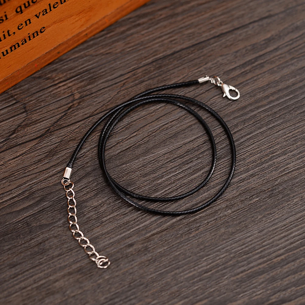 

200pcs Wax Rope Necklace Pendants Waterproof String Jewelry Adjustable Sling Chain Black Gift Accessory