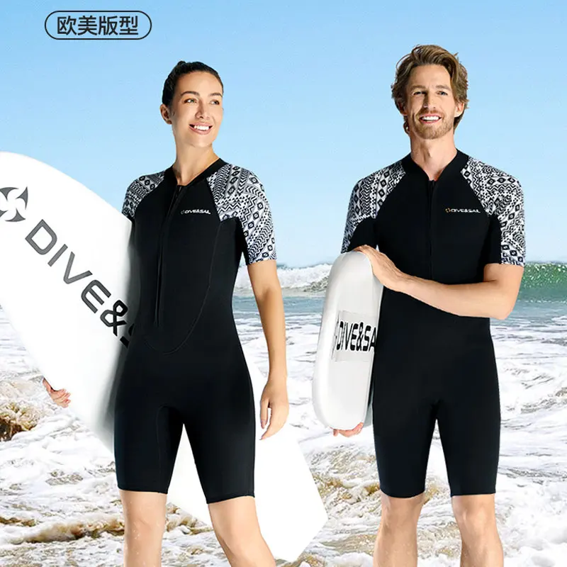 

Mens Shorty Wetsuit 3mm Sun Protective One Piece Full Body Diving Suit Swimming pool Scuba Diving Snorkeling Suit Women Swimsuit