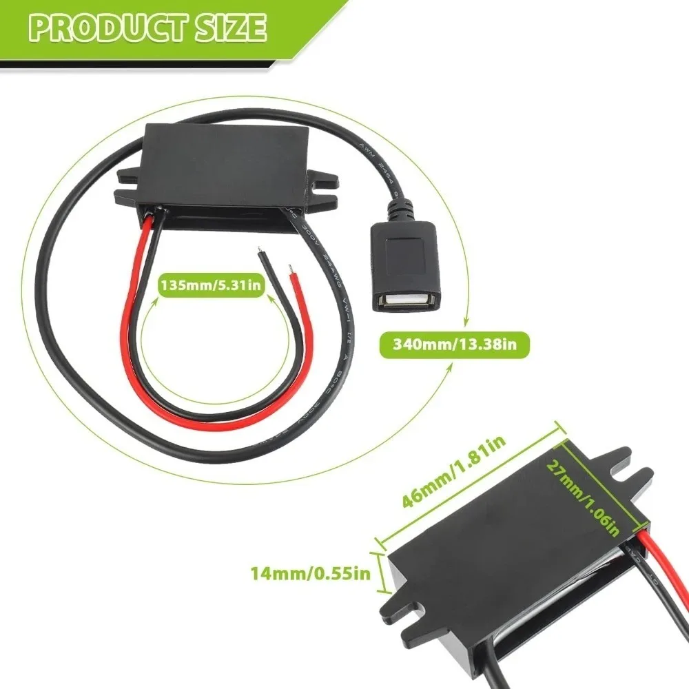 Waterpoor DC/DC 12V/24V Step Down To 5V USB Converter Buck Module Direct Current To Direct Current Regulator Car Power Converter