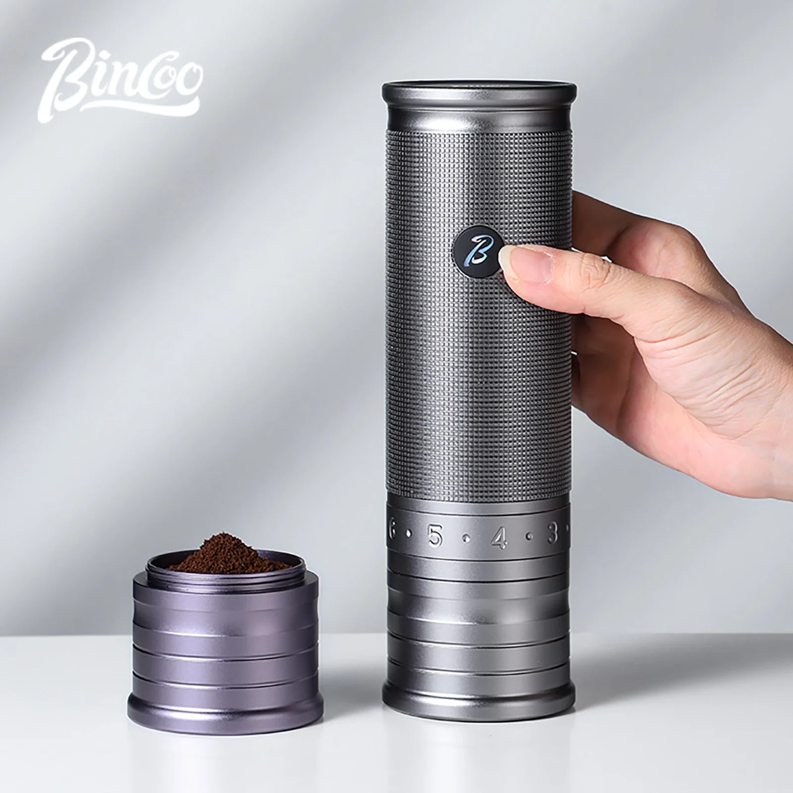 

Bincoo Electric Coffee Grinder Portable with Steel Burrs Automatic Bean Grinder for Home Espresso and Pour Over Compact