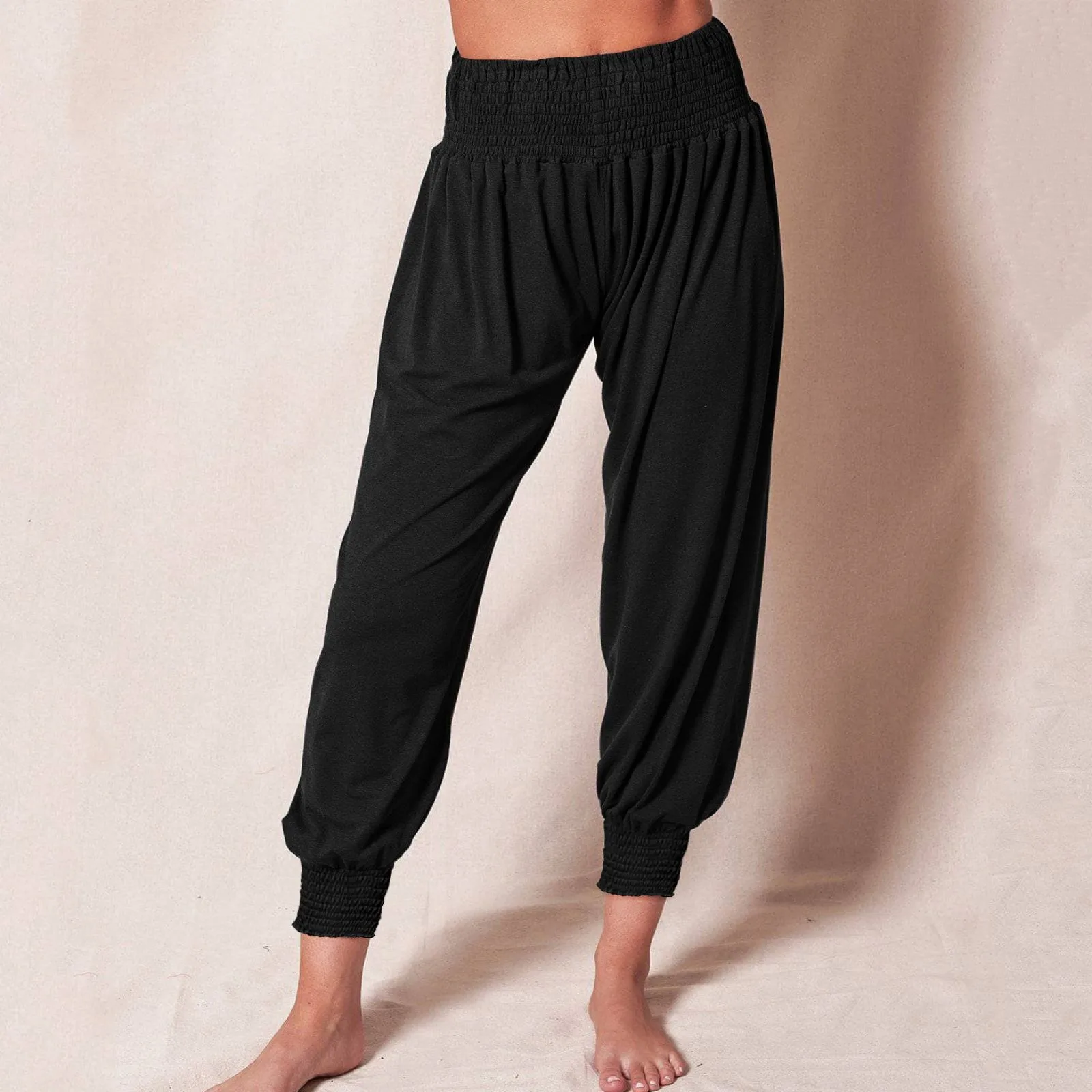 

Women Harem Pants High Waist Baggy Pants Casual Wide Leg Long Yoga Dance Trousers Loose Belly Dance Pilates Lantern Pants