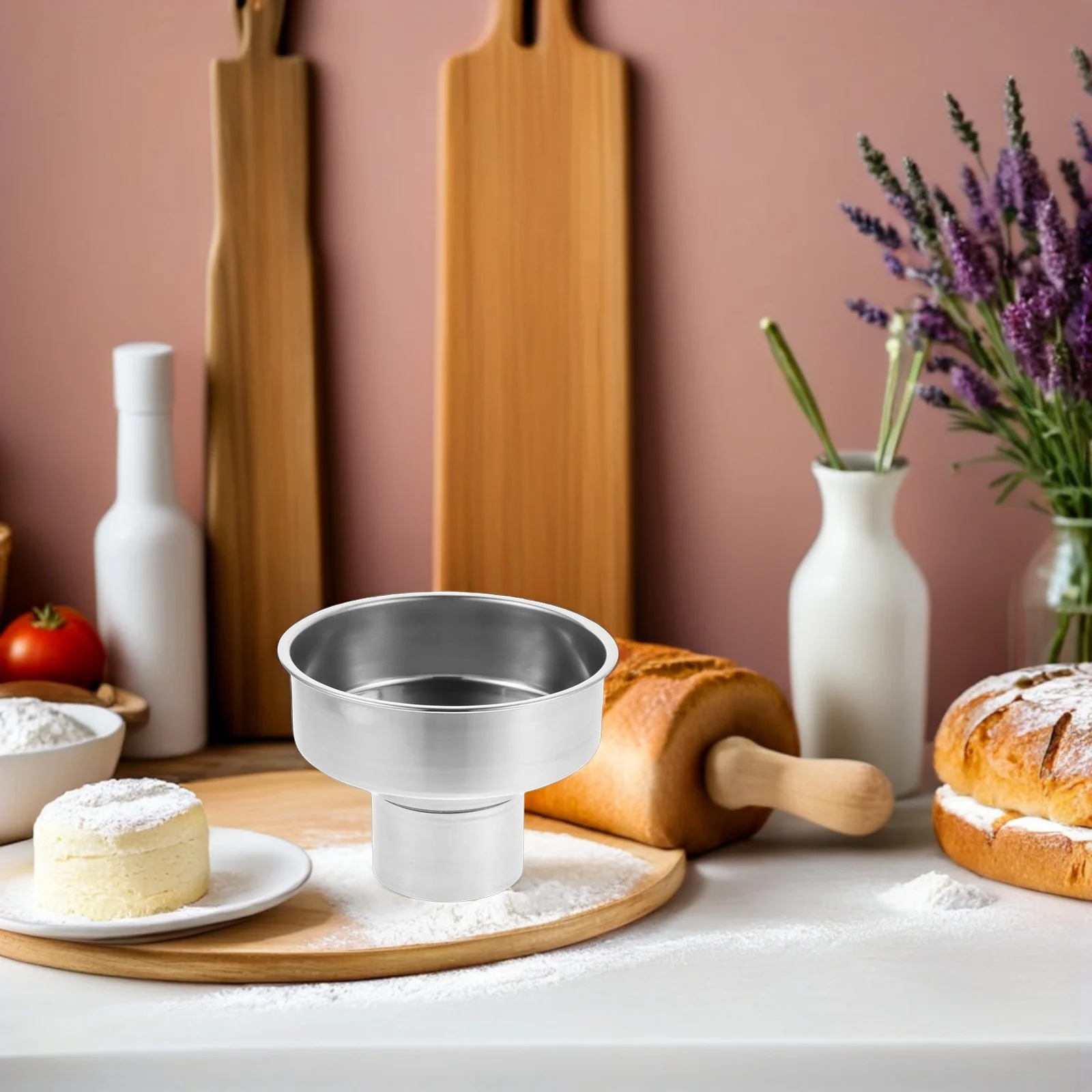 

Stainless Steel Flour Funnel Commercial Mixer Wide Mouth Kitchen Funnel 6.3x3.0 Food Grade Baking Filling Restaurant Use